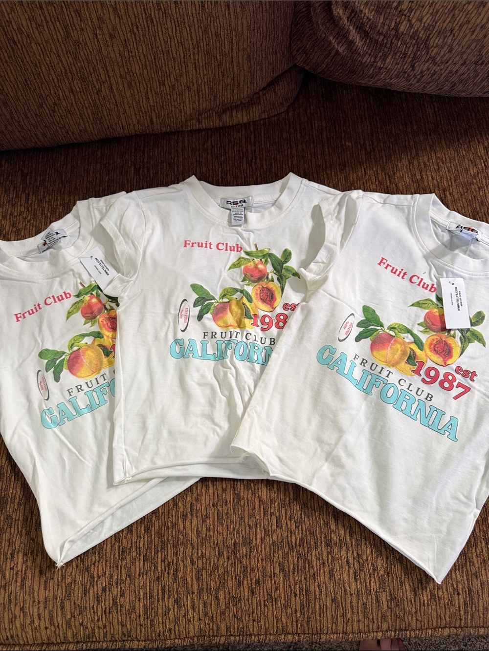 Tilly's White California Fruit Club Peach Graphic Tee